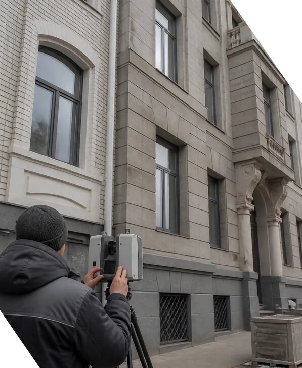 Лазерное сканирование фасадов зданий для обследования в Белореченске